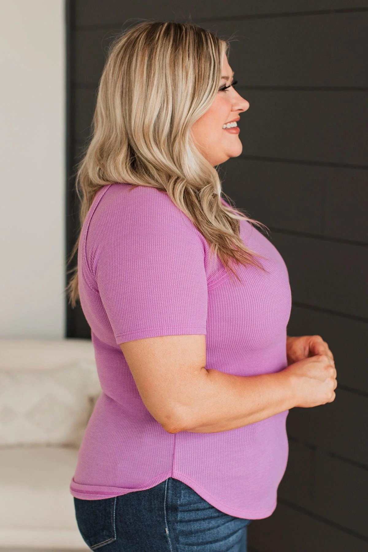 World Of My Own Short Sleeve Top- Orchid - Image 5
