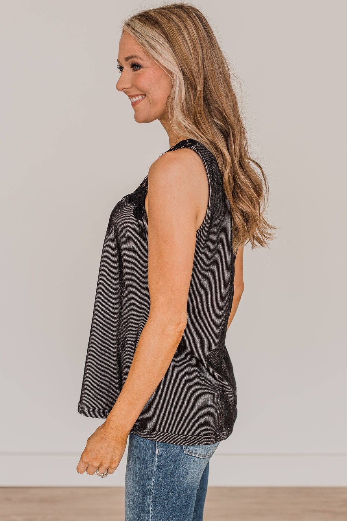 Worth My Time Knit Tank Top- Black - Image 4