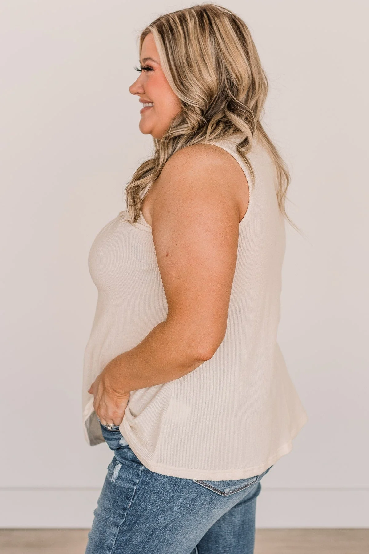 Worth My Time Knit Tank Top- Cream - Image 6