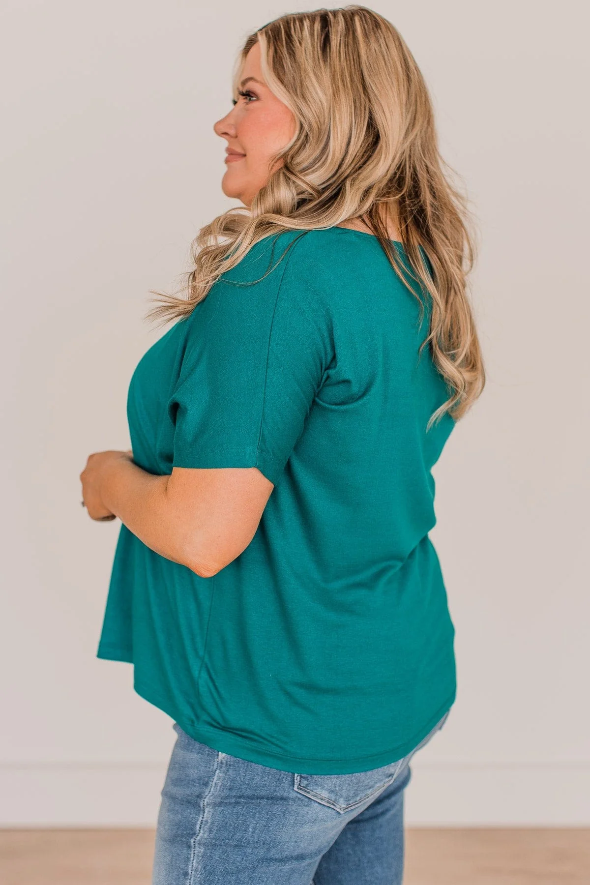 Worth While Short Sleeve Top- Dark Teal - Image 5