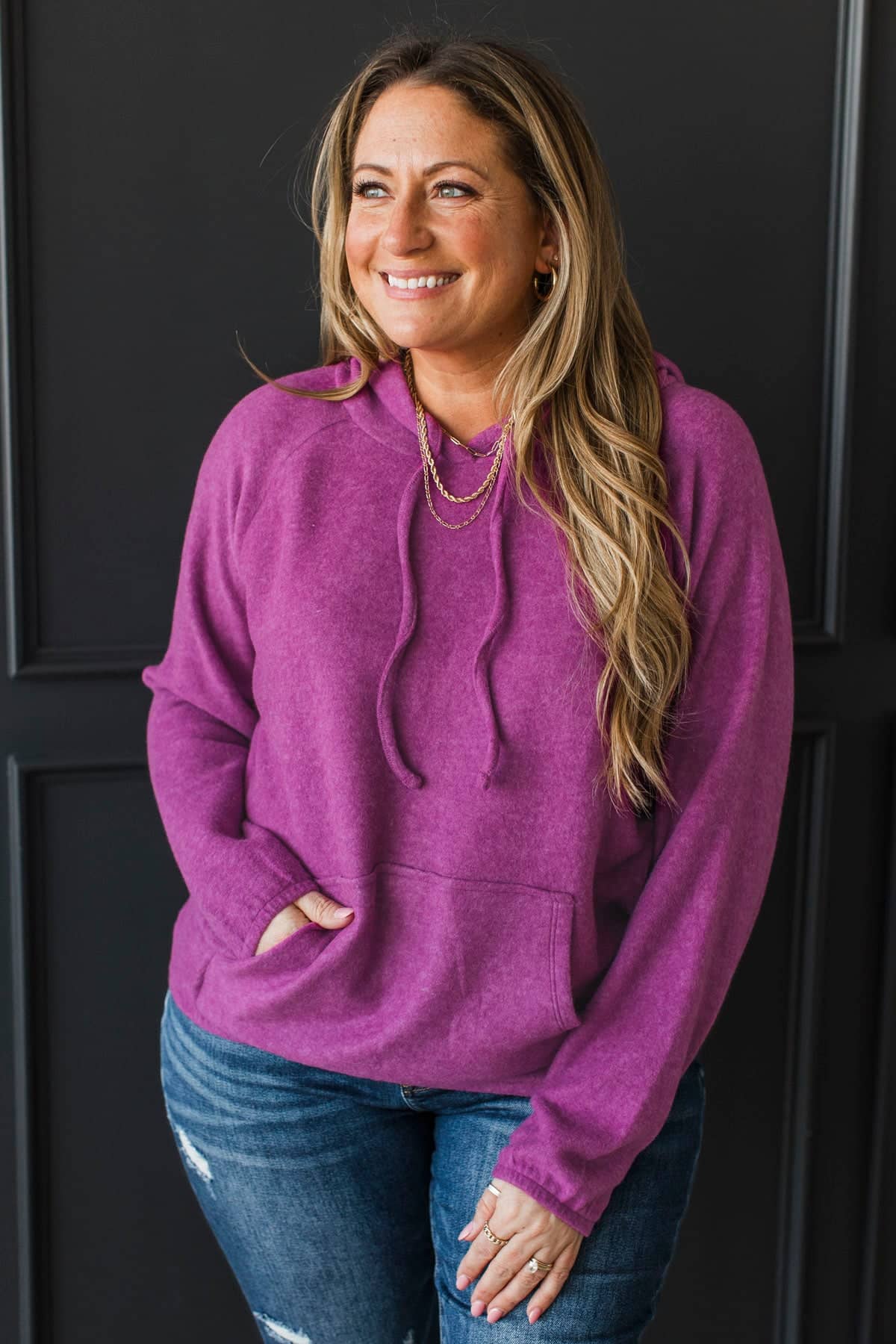 Worthy Of Love Lightweight Hoodie- Light Plum