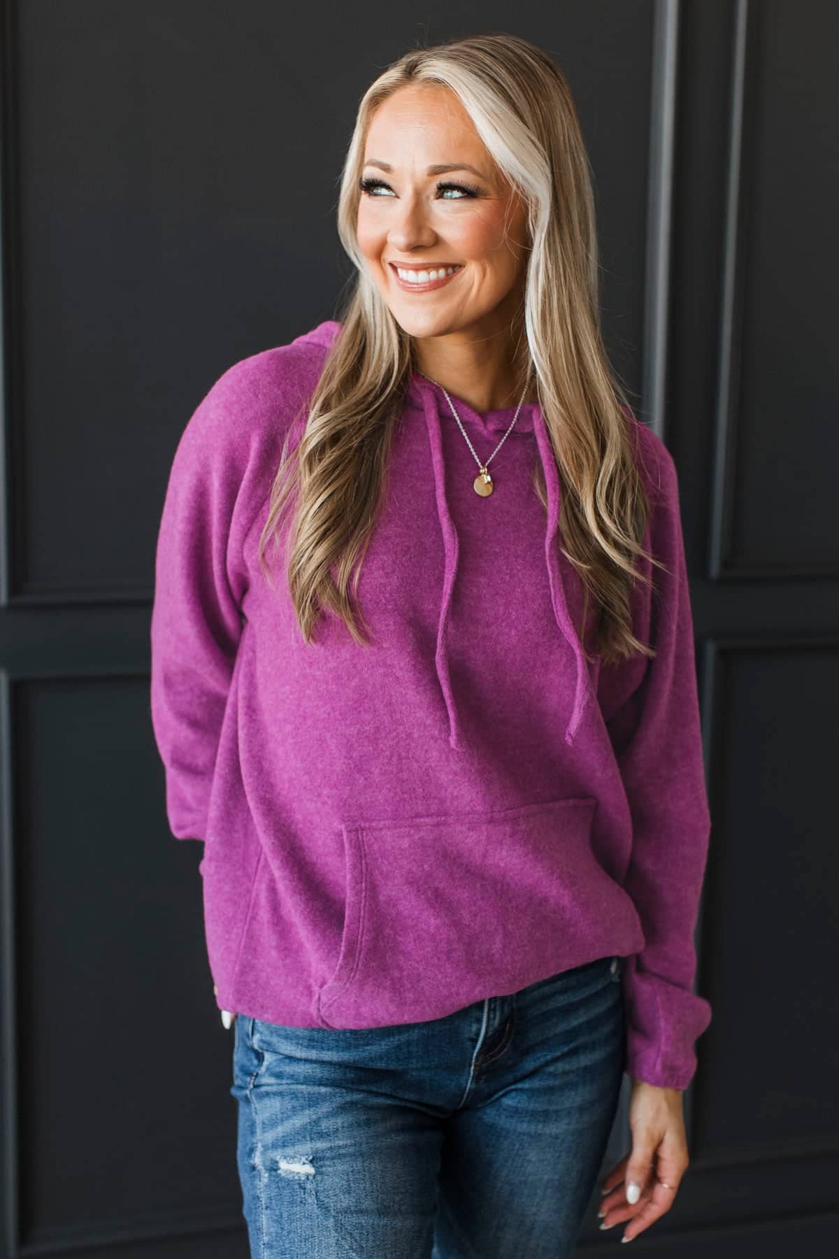 Worthy Of Love Lightweight Hoodie- Light Plum - Image 4
