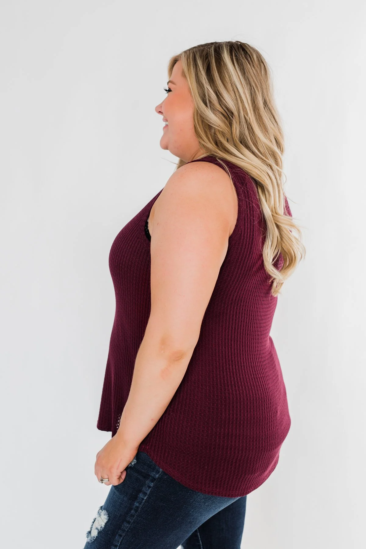 Wouldn't Trade It For Anything Tank Top- Burgundy - Image 7