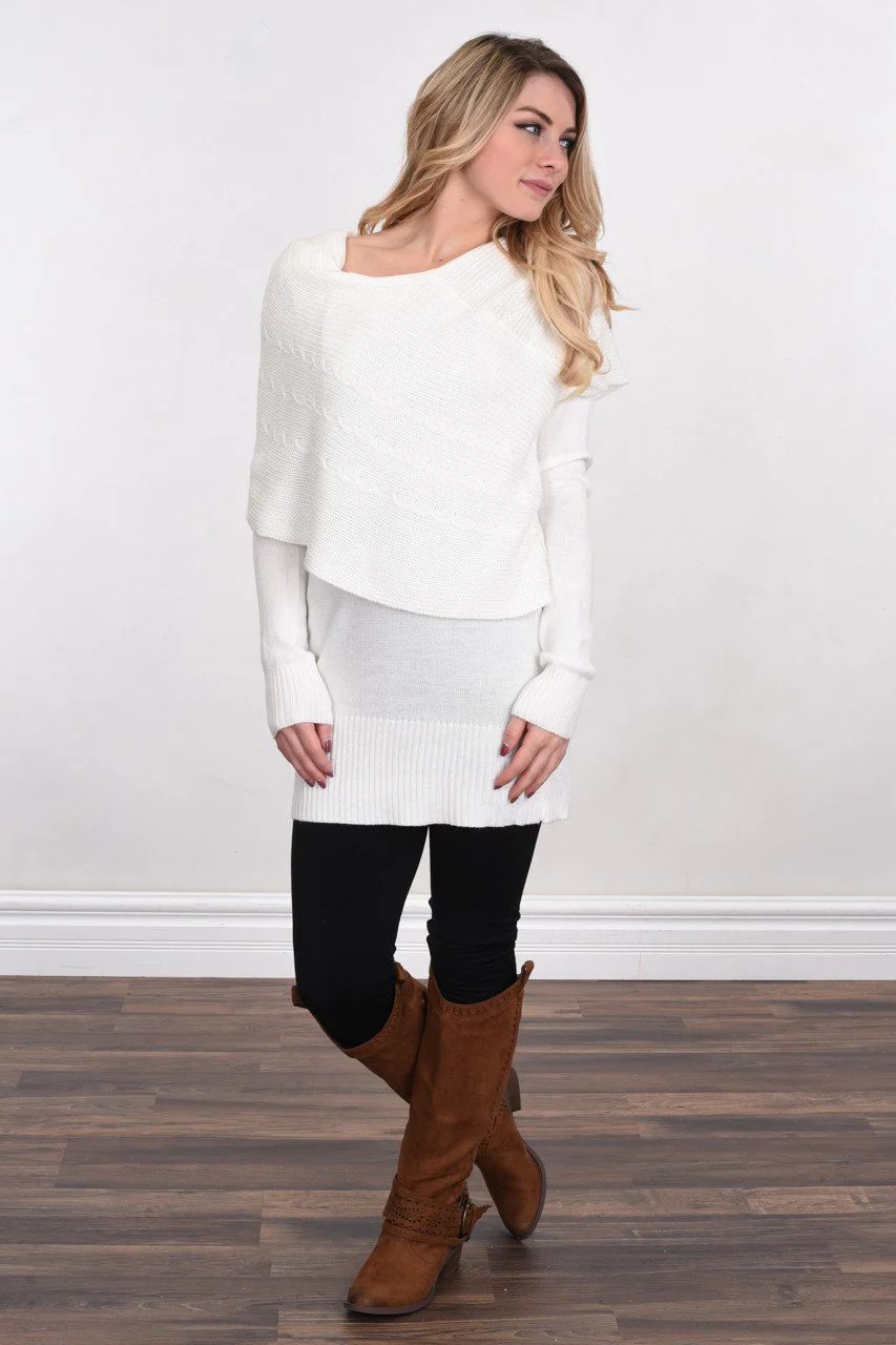 Wrapped Up in You Sweater ~ White