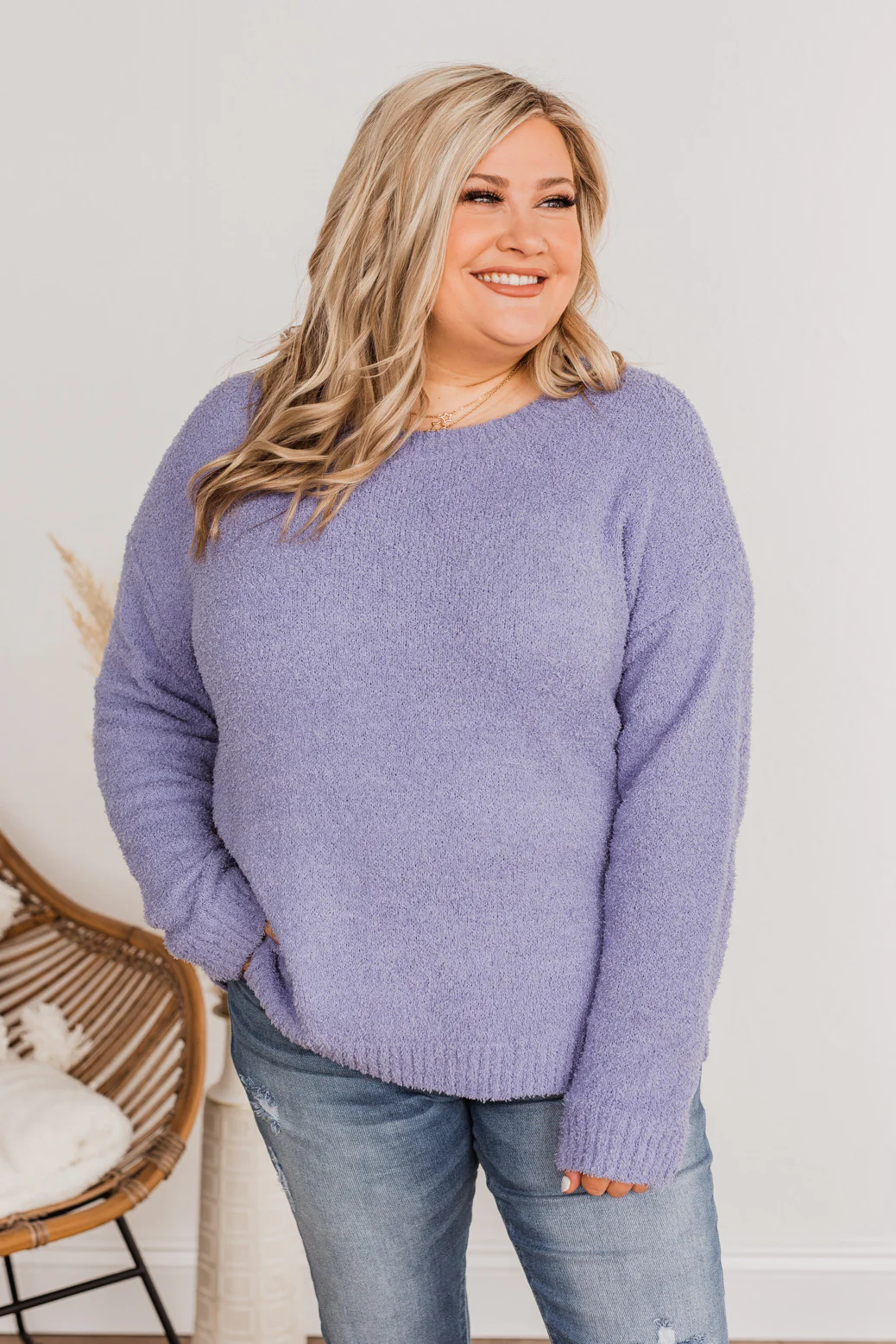 Wrapped Up In Your Warmth Knit Sweater- Purple - Image 2