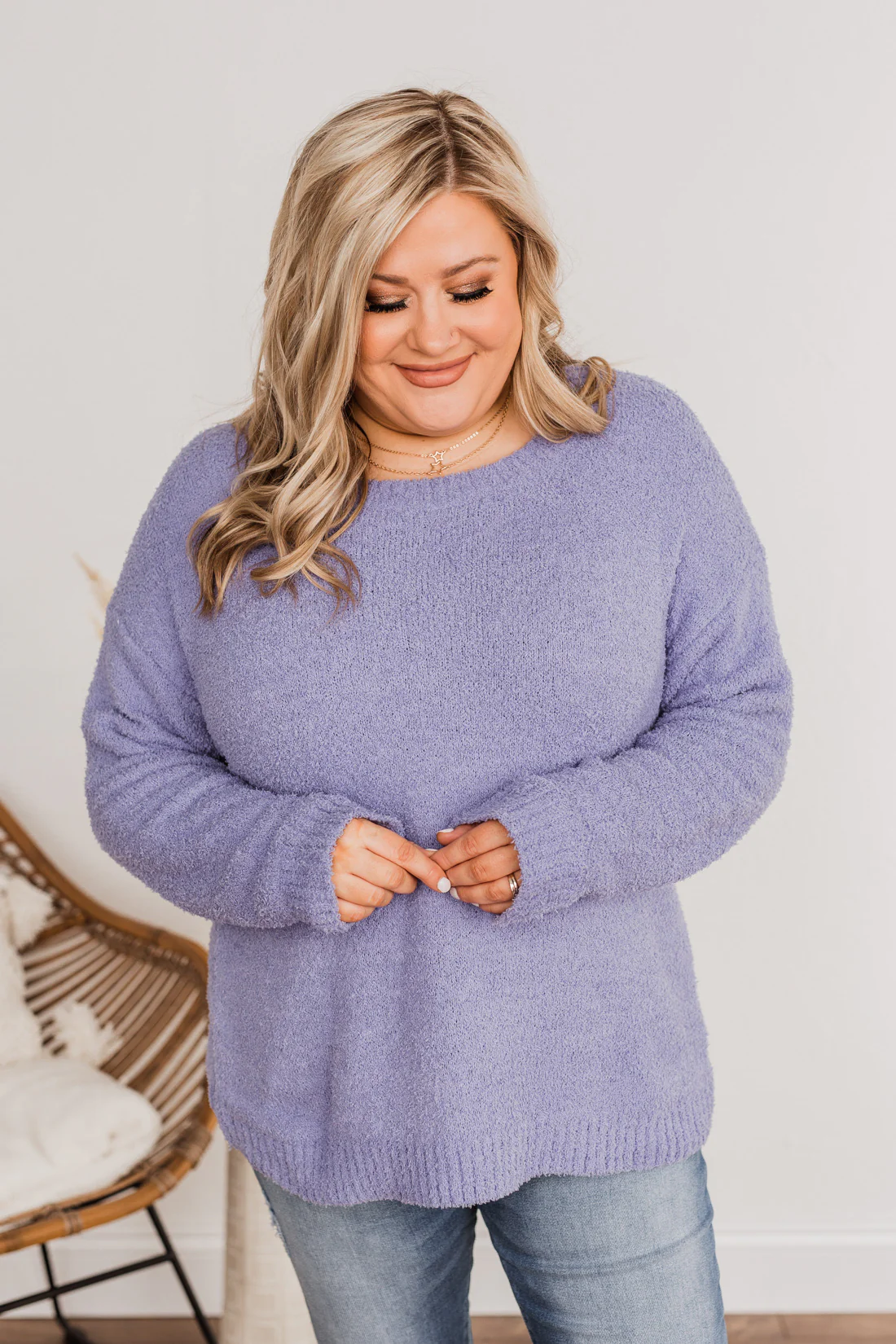 Wrapped Up In Your Warmth Knit Sweater- Purple - Image 4