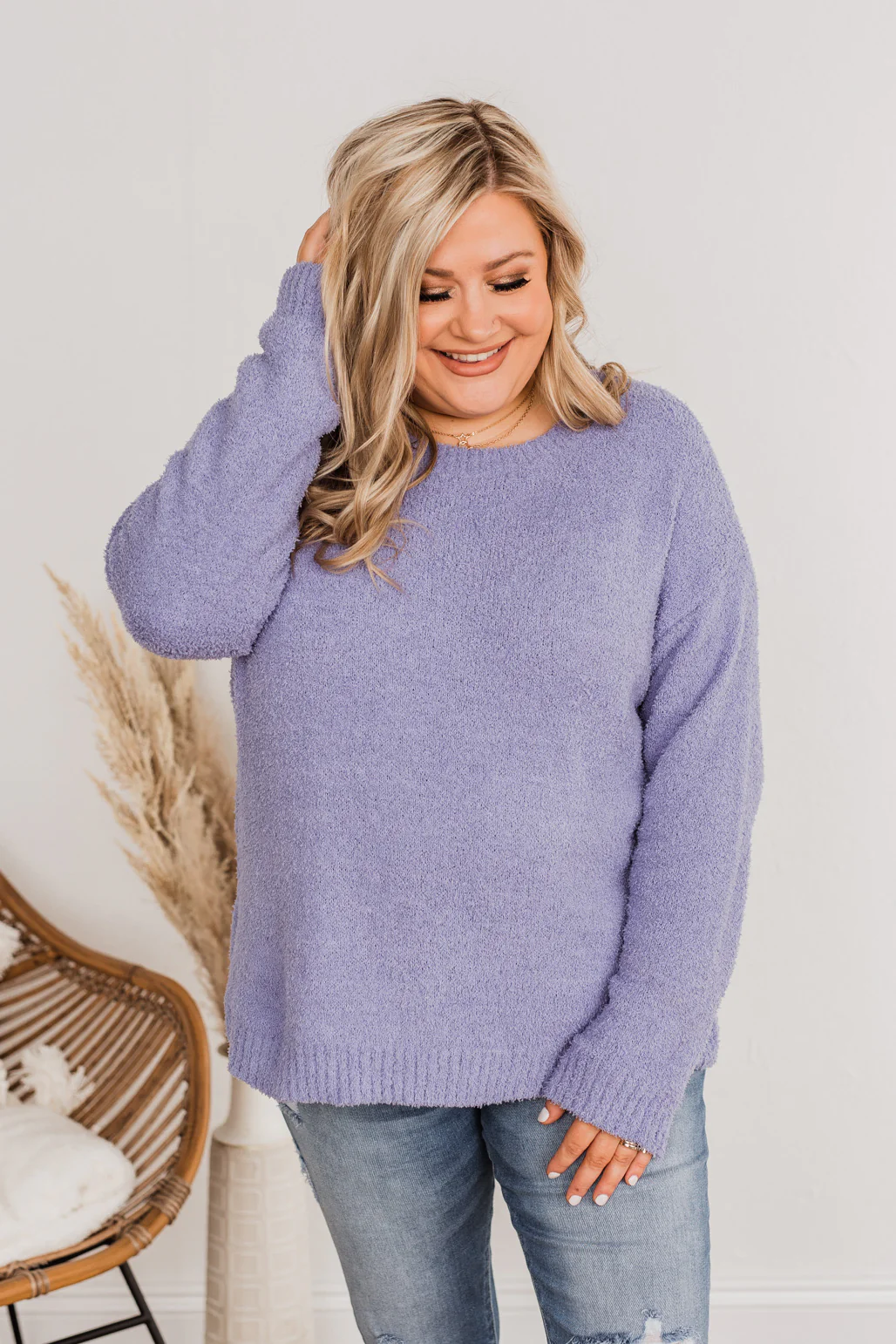 Wrapped Up In Your Warmth Knit Sweater- Purple - Image 5