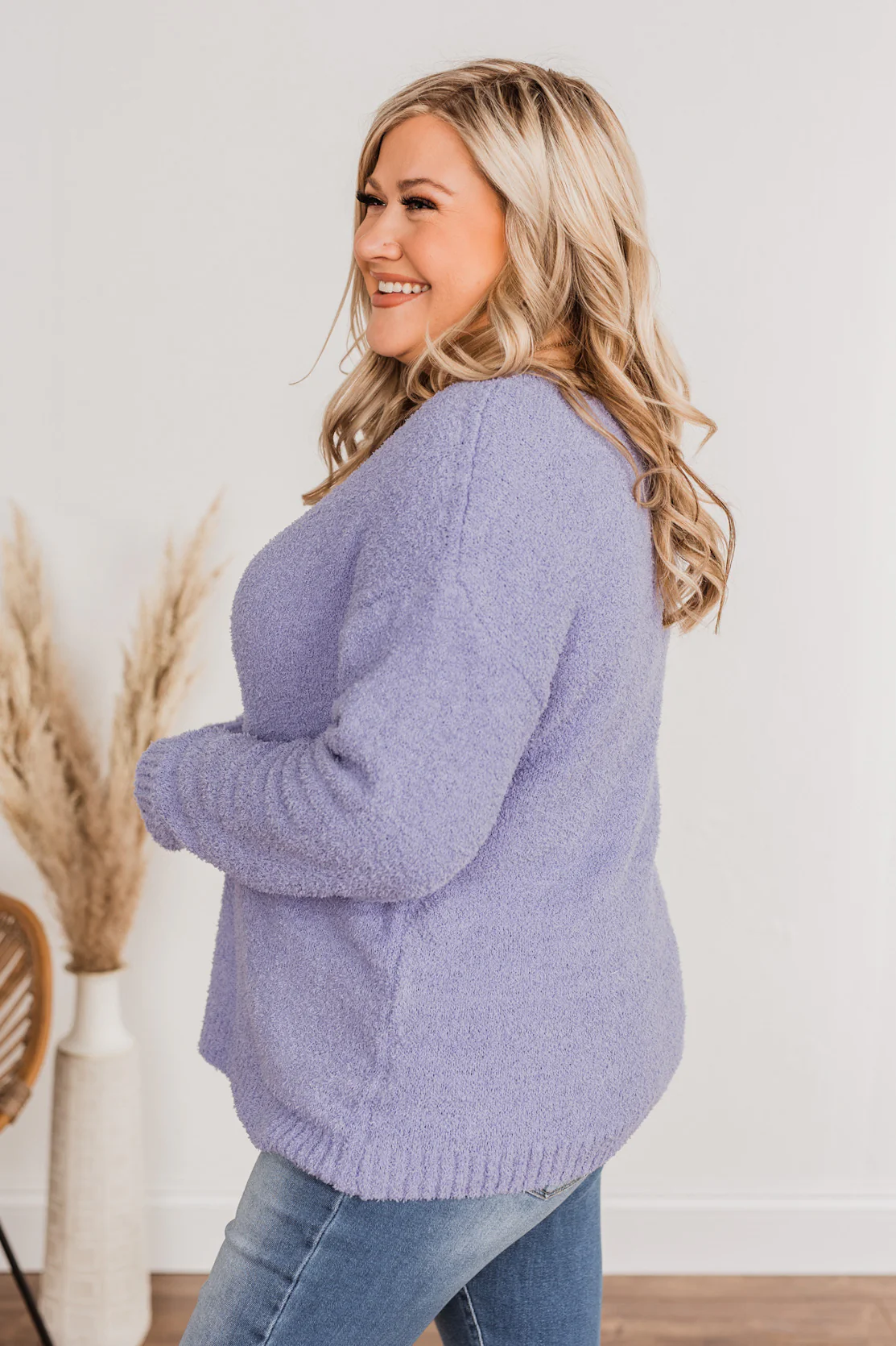 Wrapped Up In Your Warmth Knit Sweater- Purple - Image 7