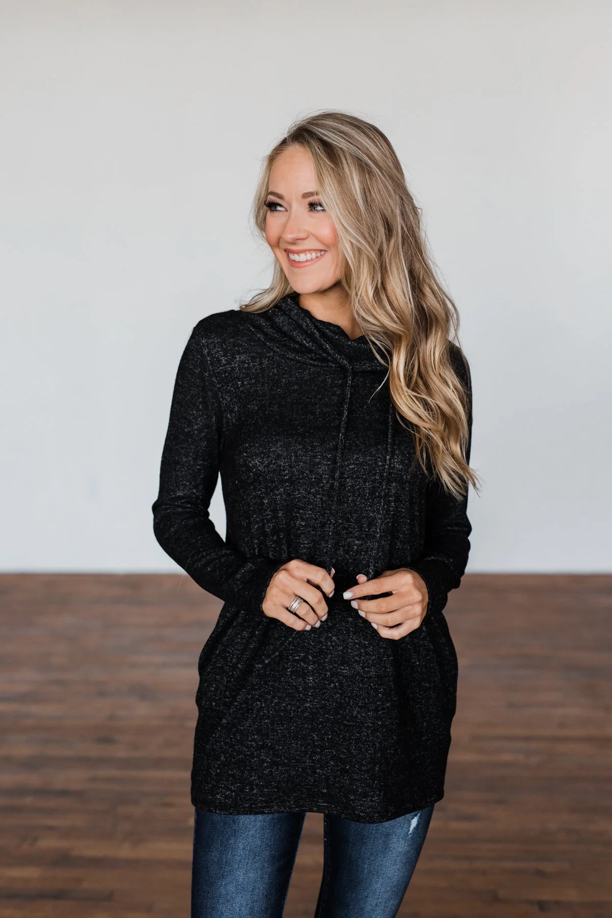 Written In The Stars Cowl Neck Top- Black - Image 4