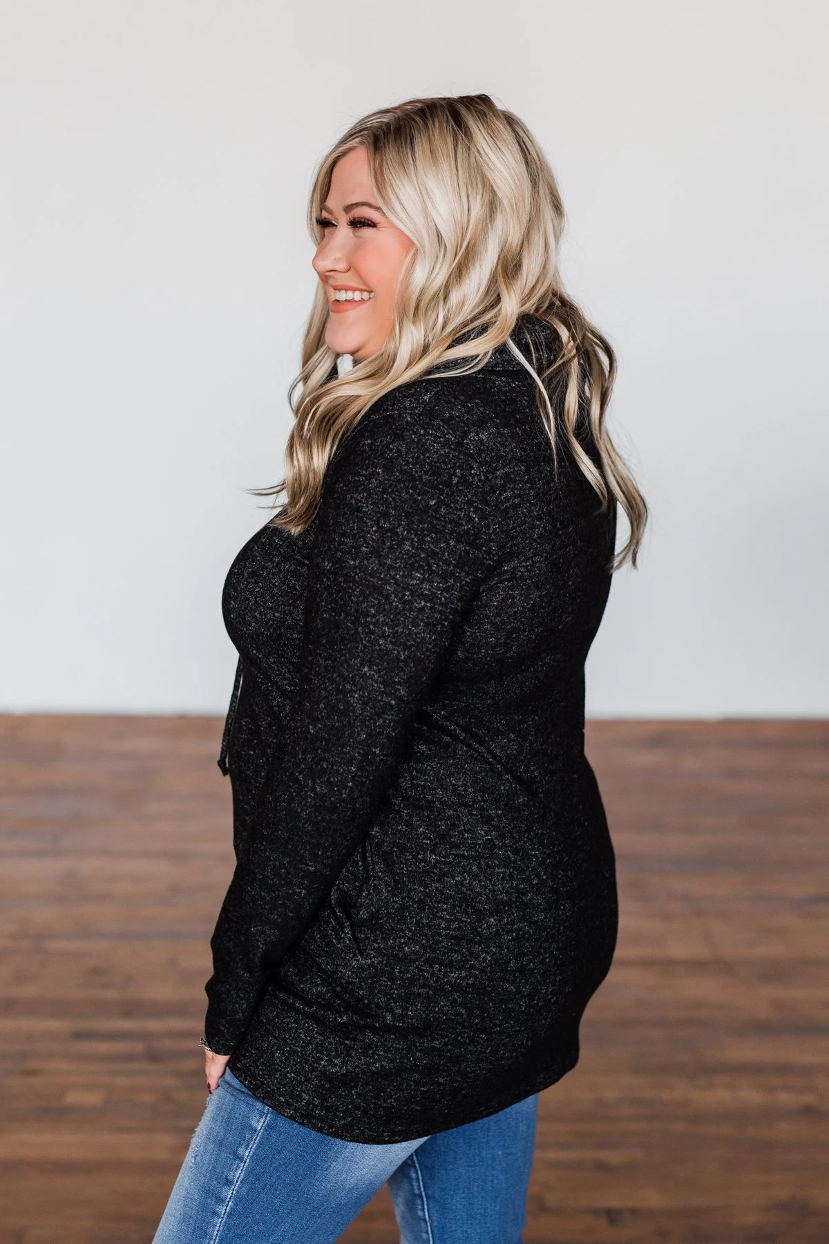 Written In The Stars Cowl Neck Top- Black - Image 5