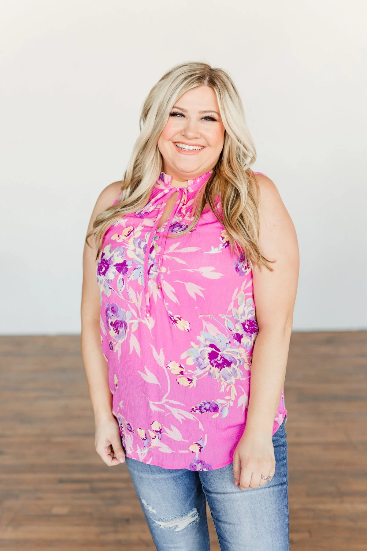Yearning For You Sleeveless Blouse- Pink - Image 4