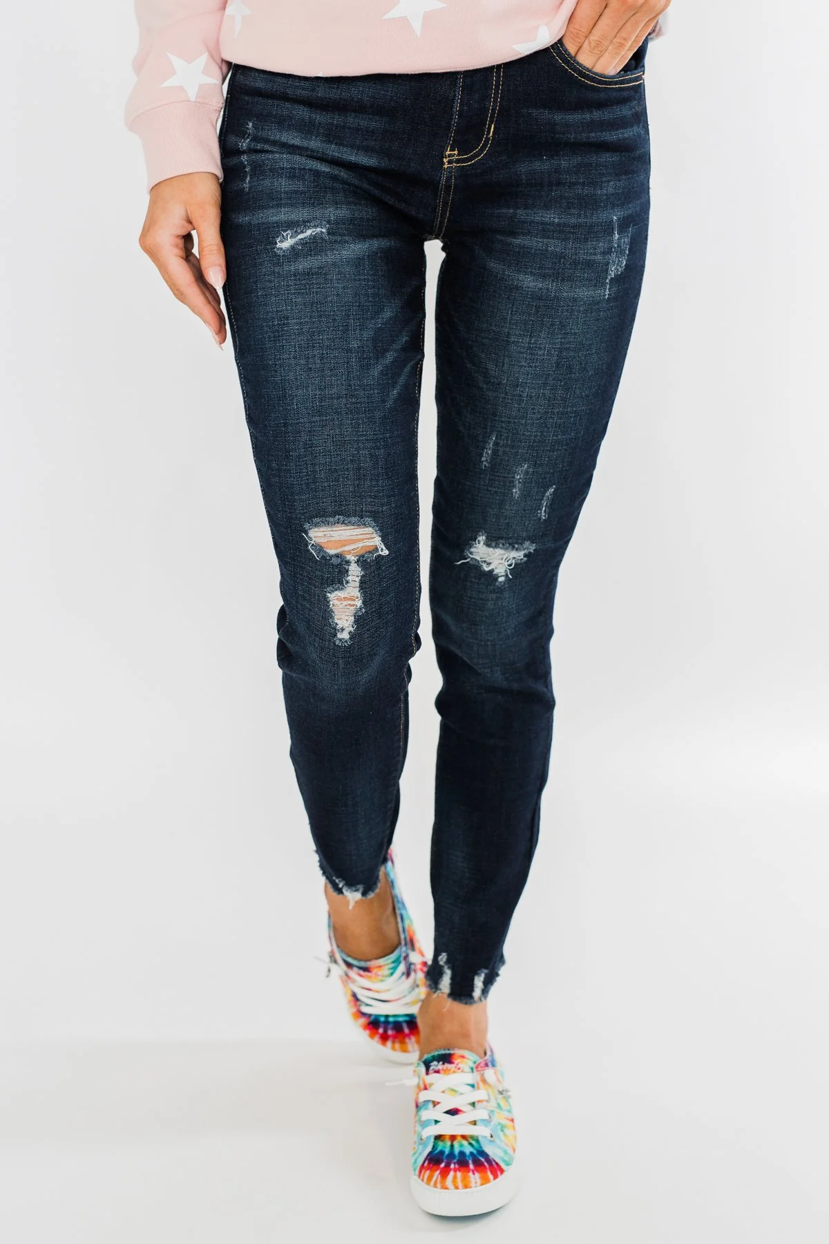YMI Raw Hem Skinny Jeans- Cassandra Wash - Image 3