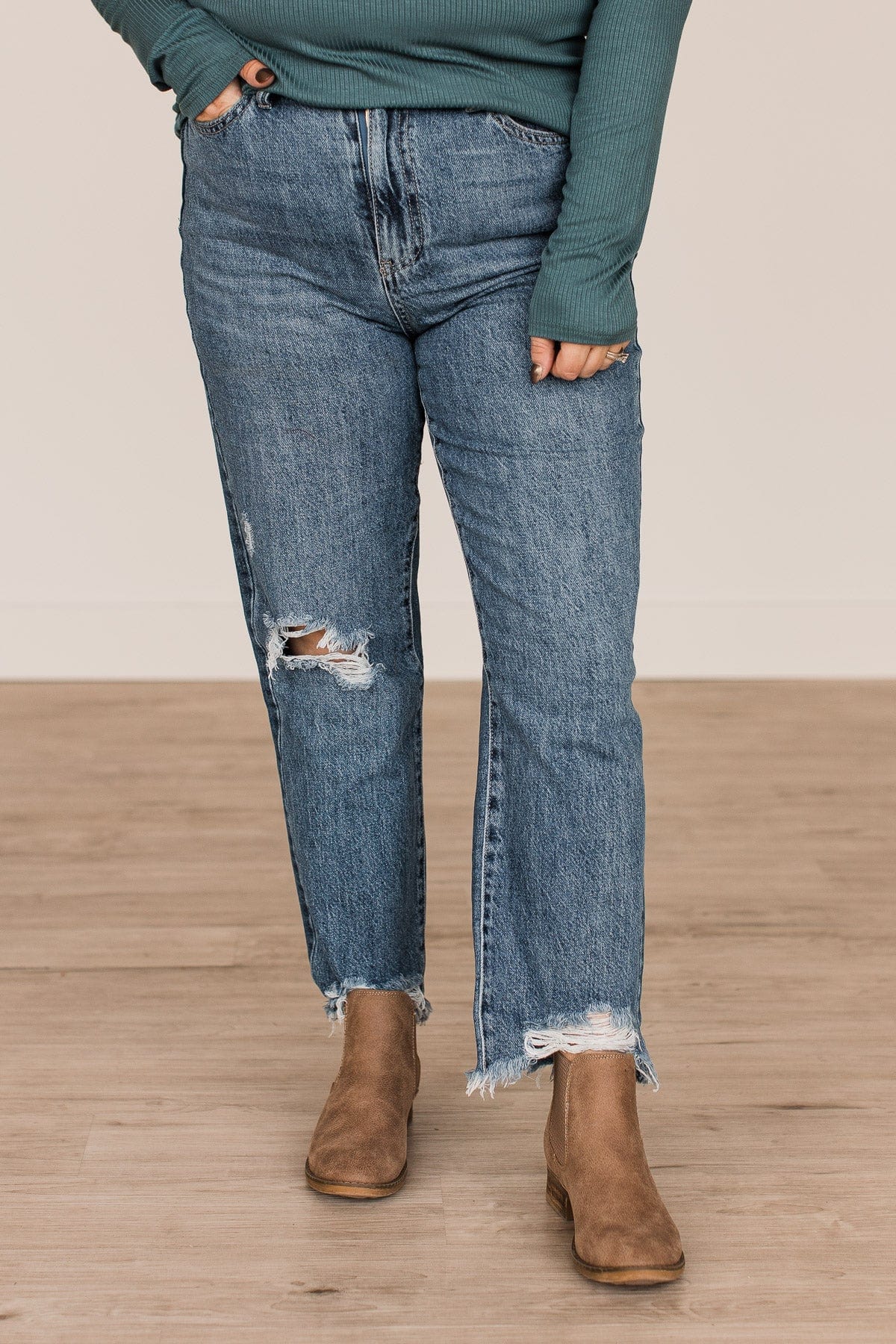 YMI Slim Straight Jeans- Jocelyn Wash - Image 2