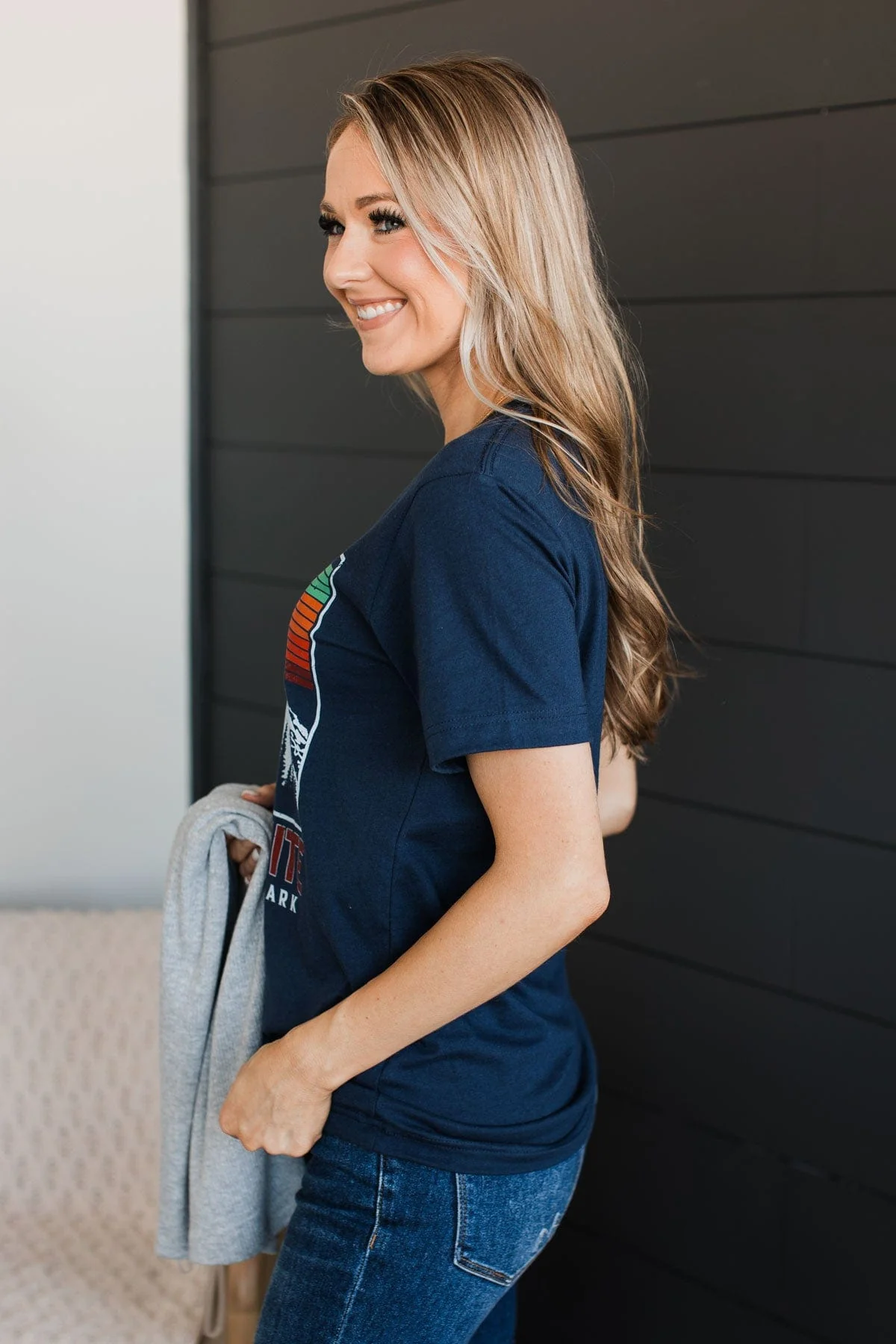 Yosemite National Park Graphic Tee- Navy - Image 6