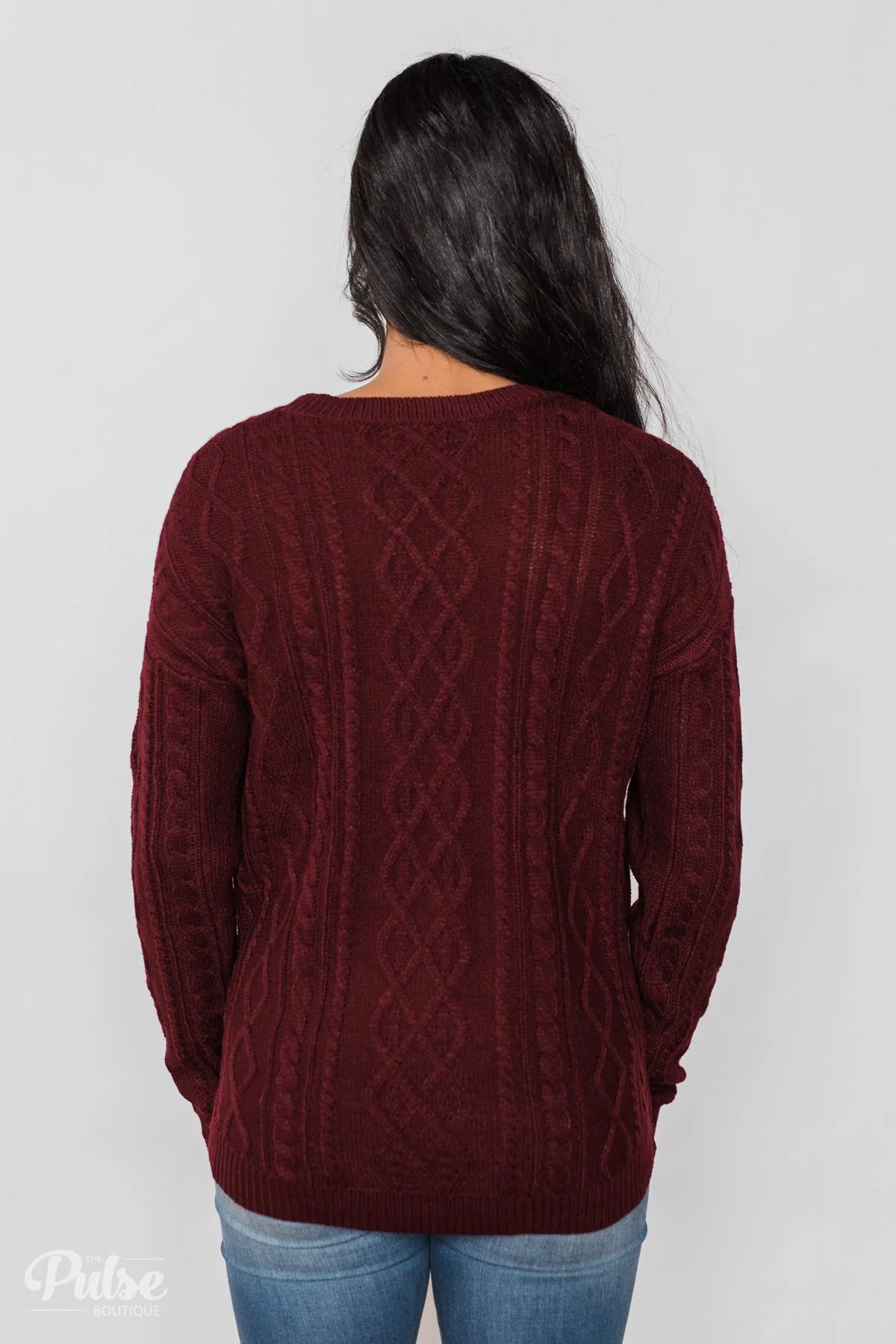 You Belong to Me Knit Sweater- Deep Burgundy - Image 17
