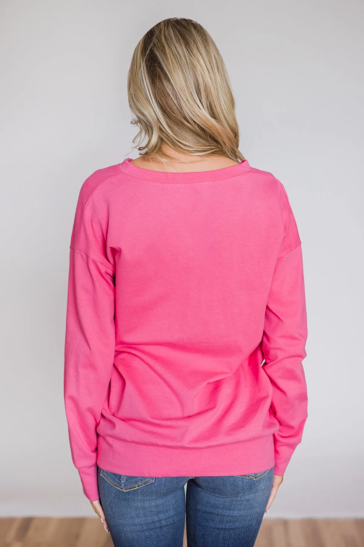Color Pop Sweatshirt- Bright Pink - Image 10