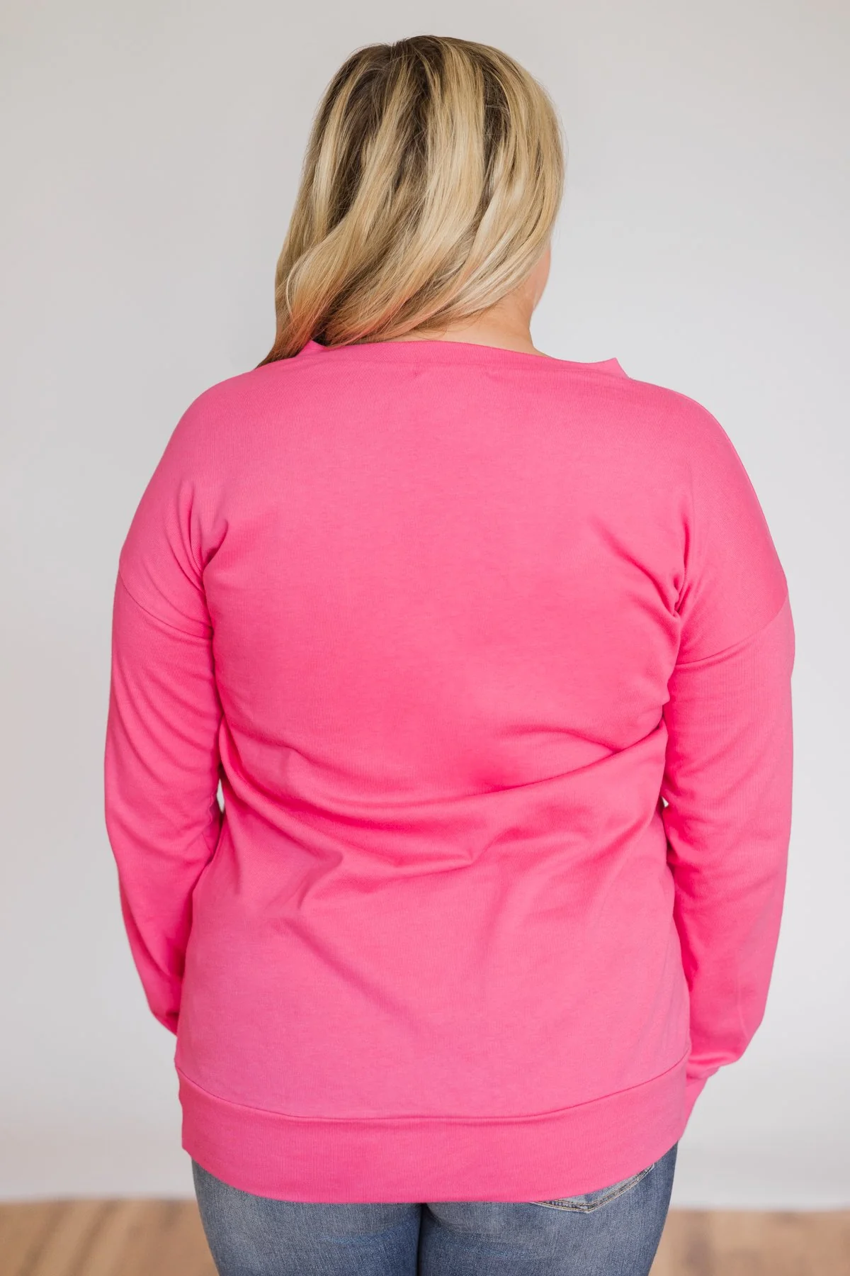 Color Pop Sweatshirt- Bright Pink - Image 3