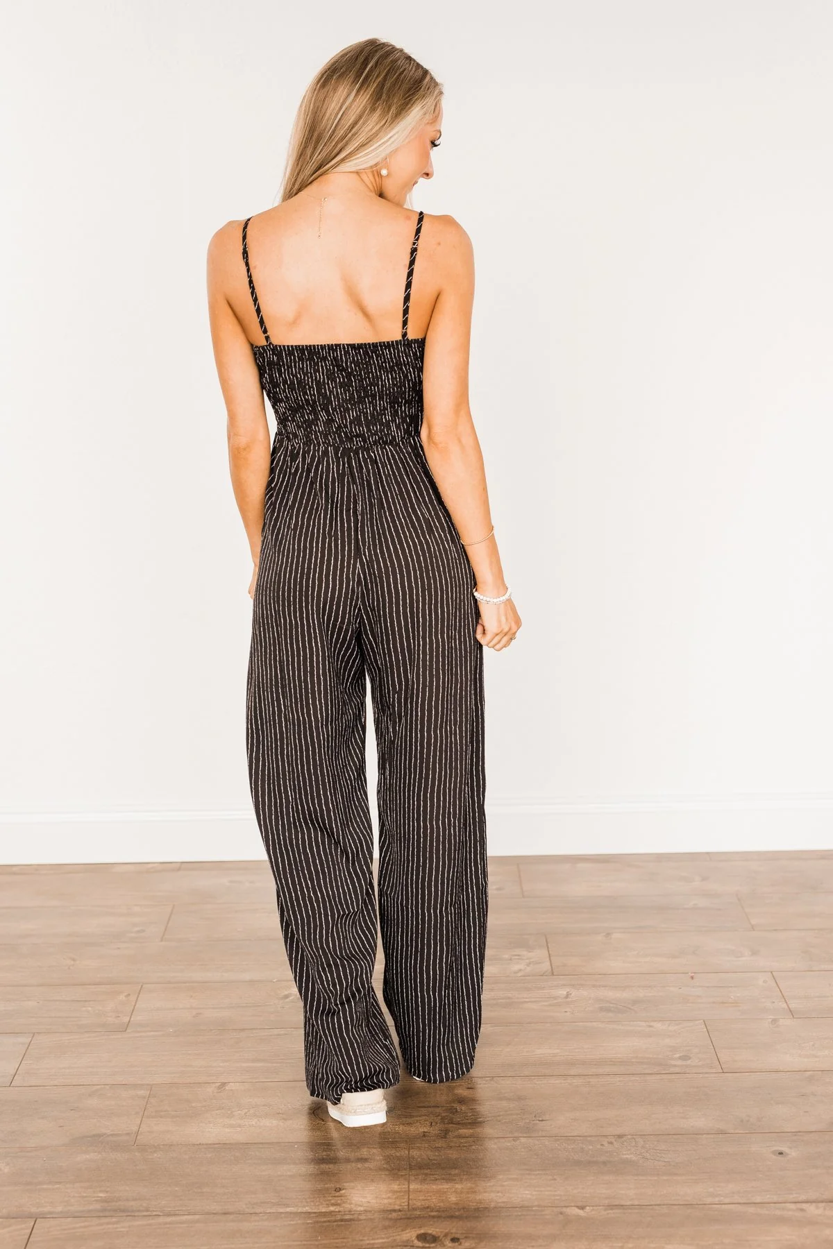 You Found Me Striped Jumpsuit- Black - Image 9