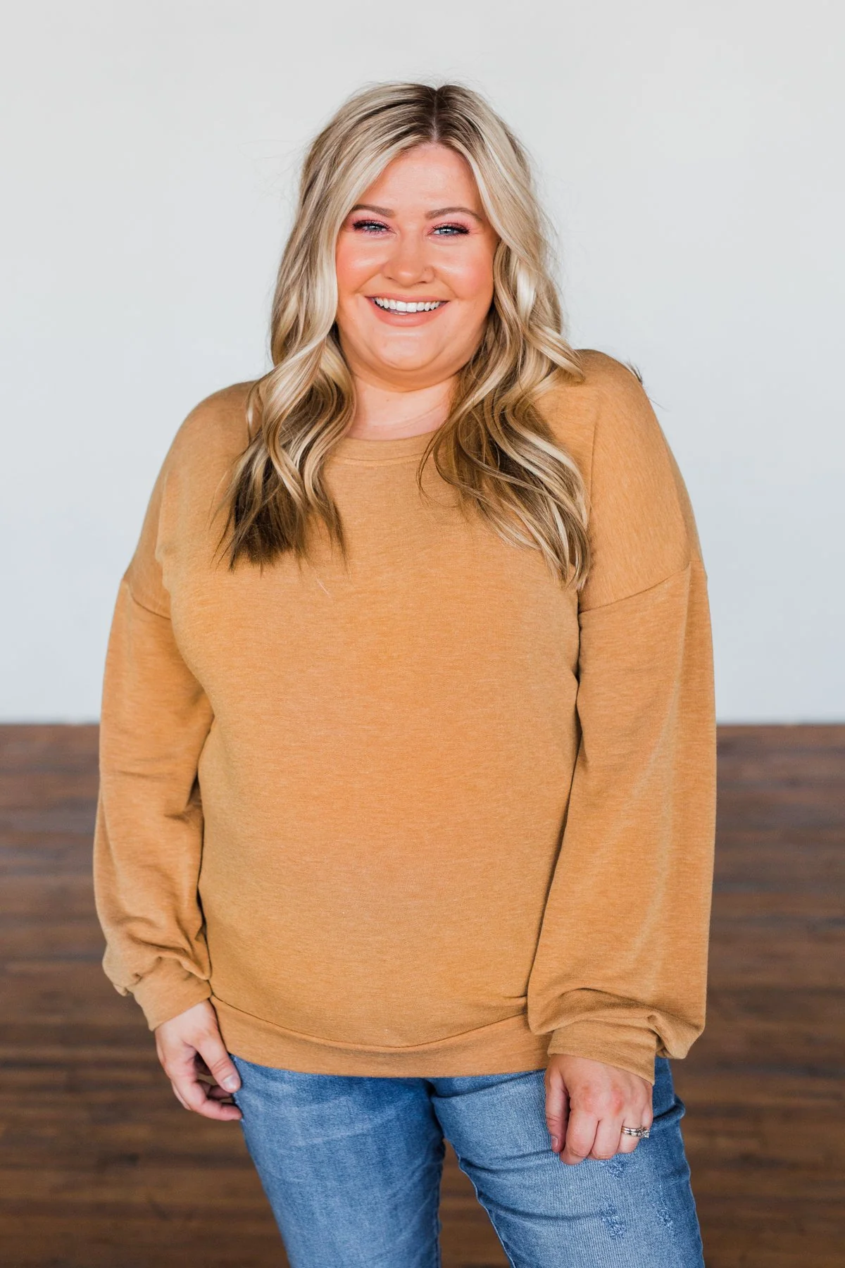 You Make It Easy Pullover Top- Burnt Mustard - Image 5