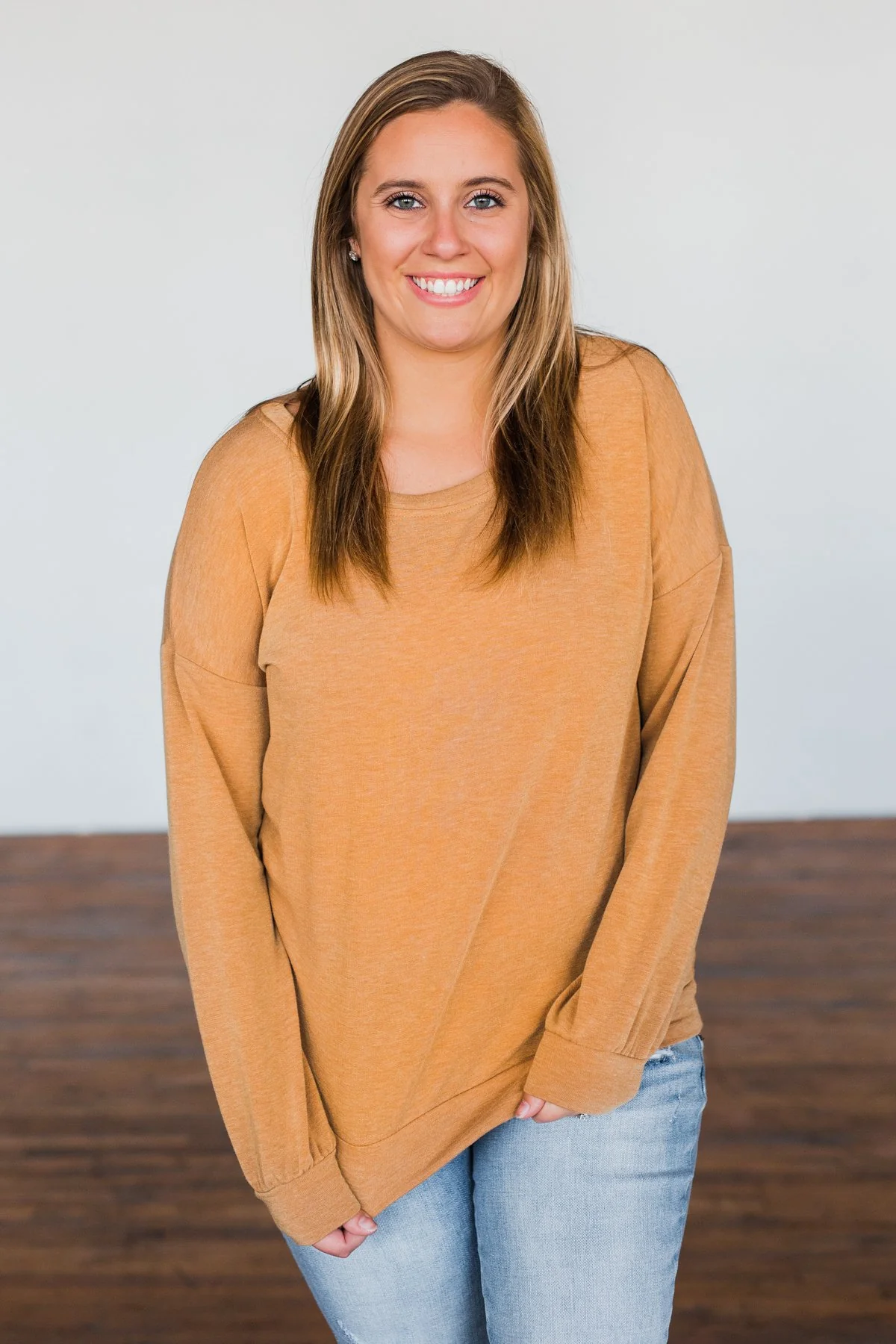You Make It Easy Pullover Top- Burnt Mustard - Image 6