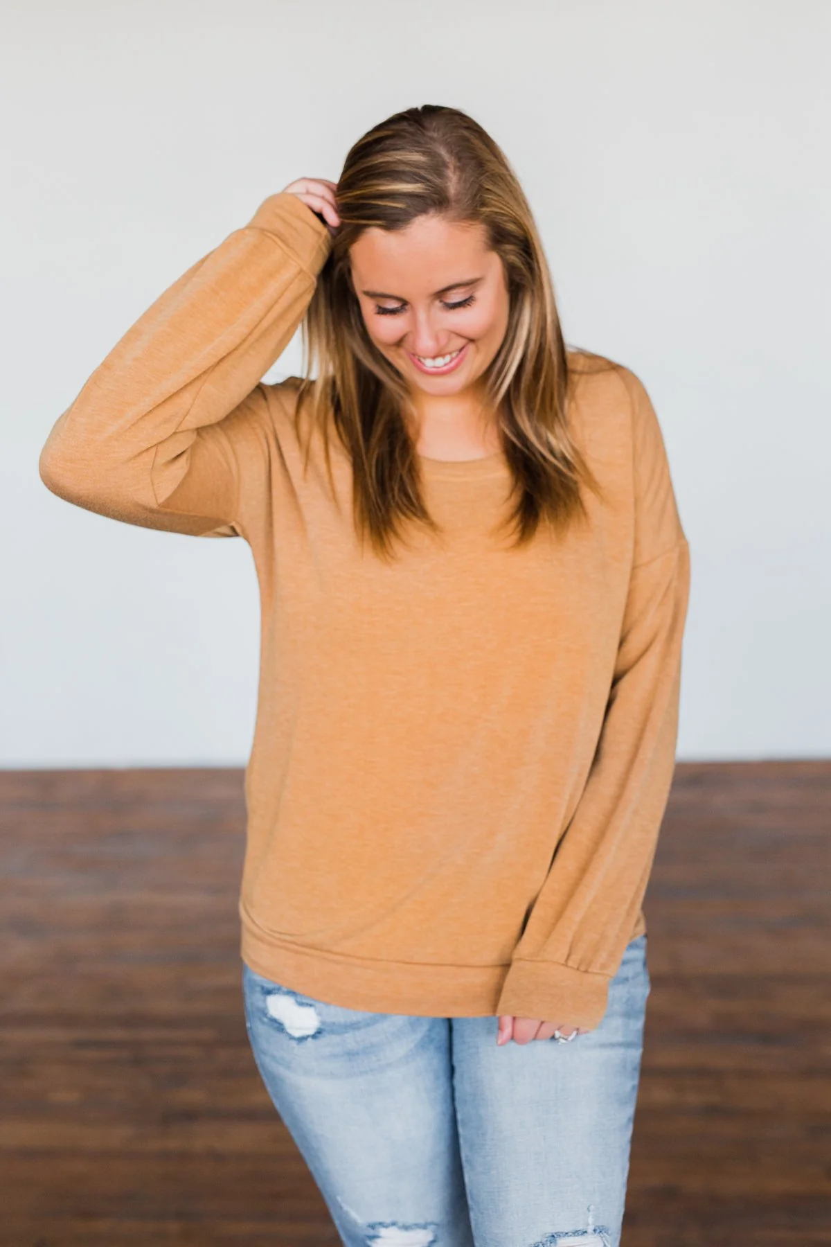 You Make It Easy Pullover Top- Burnt Mustard - Image 8
