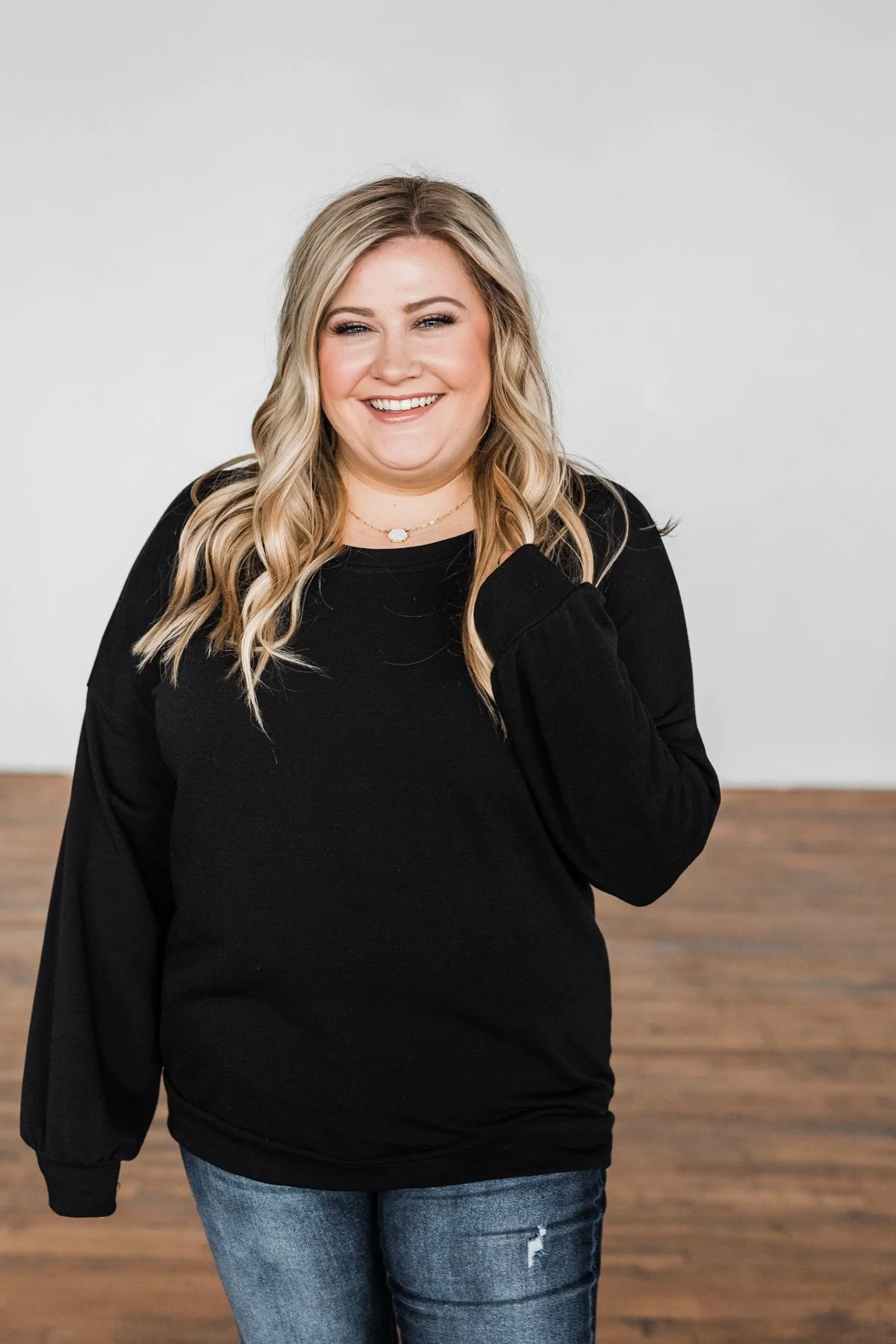 You Make It Easy Pullover Top- Black - Image 5
