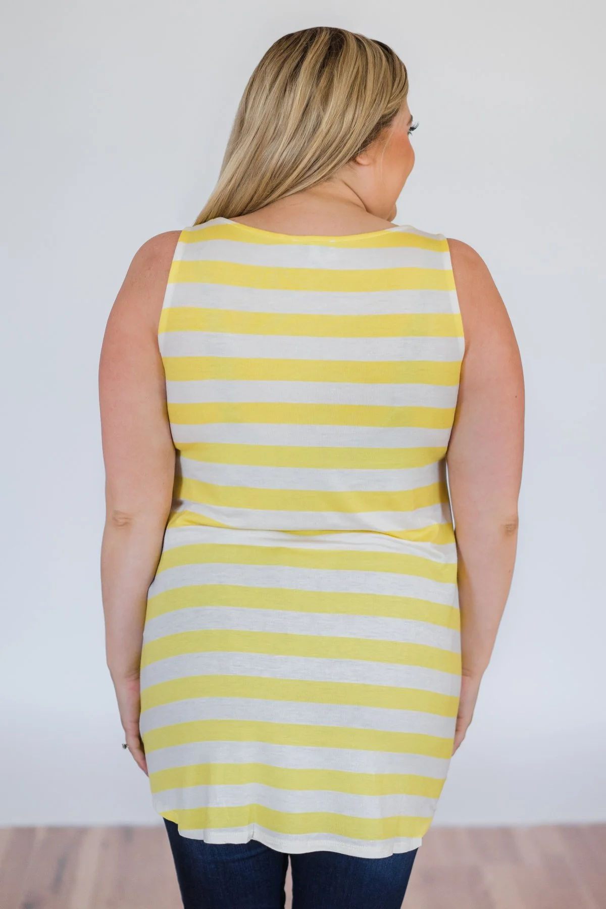 You Make Me Happy Striped Tunic Tank Top- Yellow - Image 13