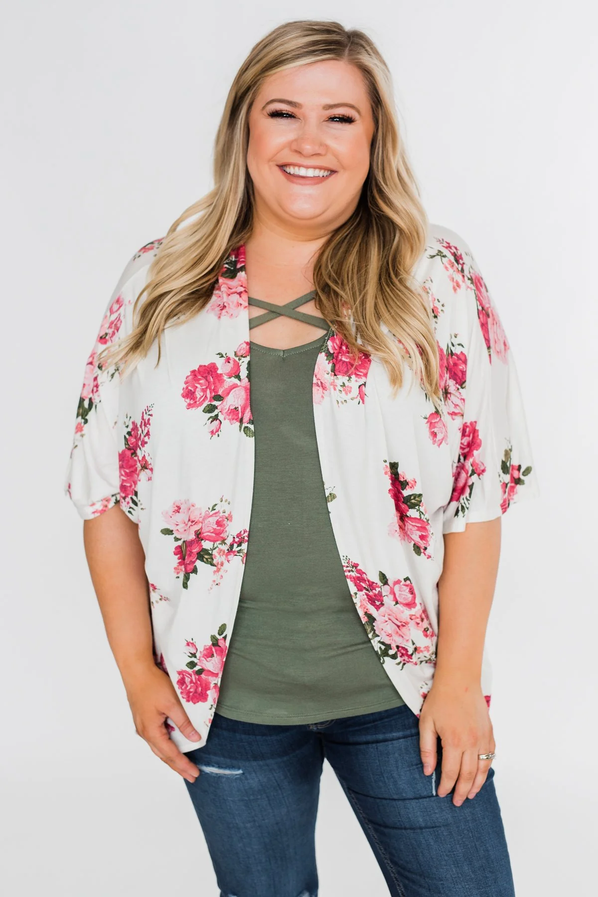 You Make Me Speechless Floral Kimono- Ivory - Image 7