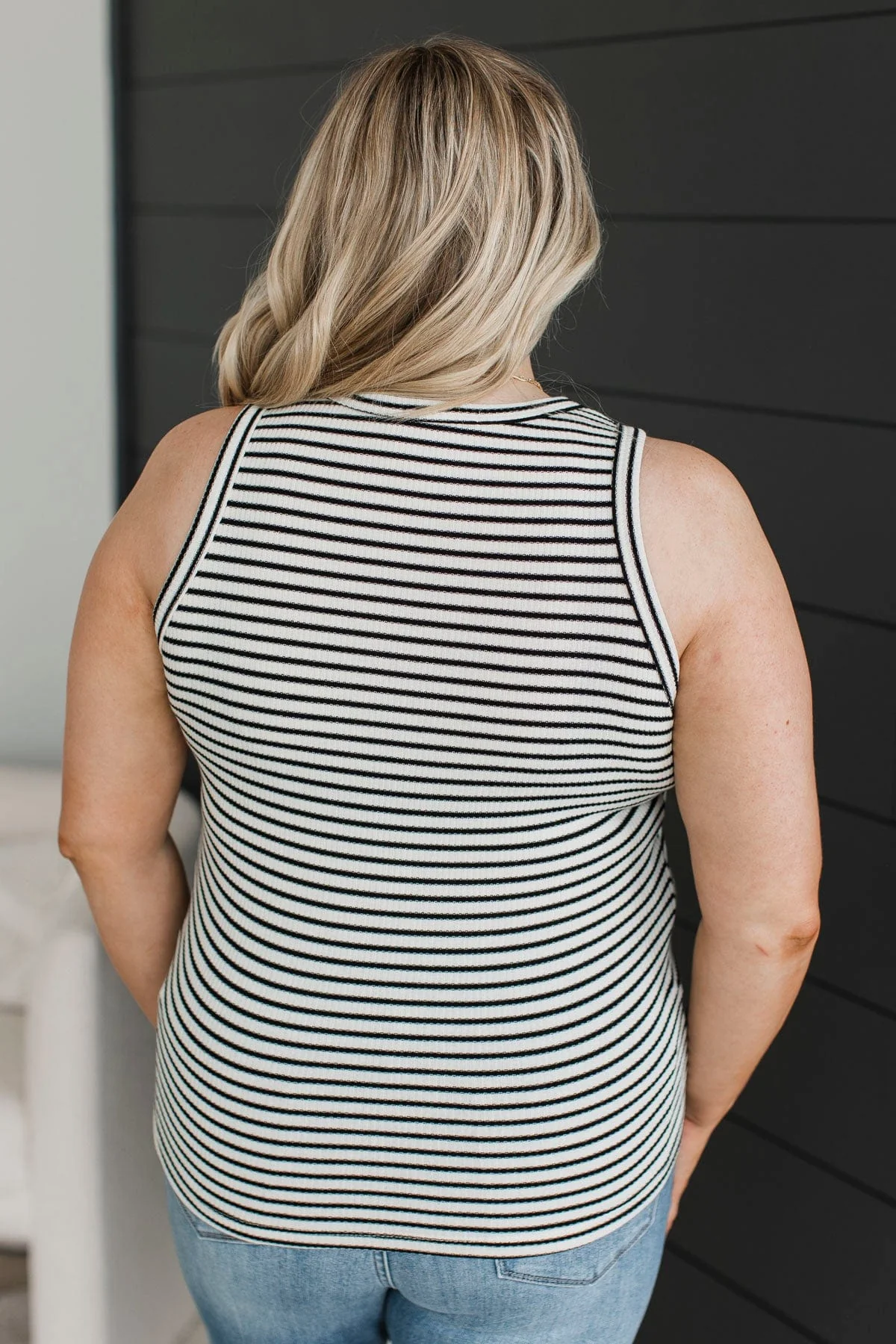 Your Every Wish Striped Tank Top- Ivory & Black - Image 8