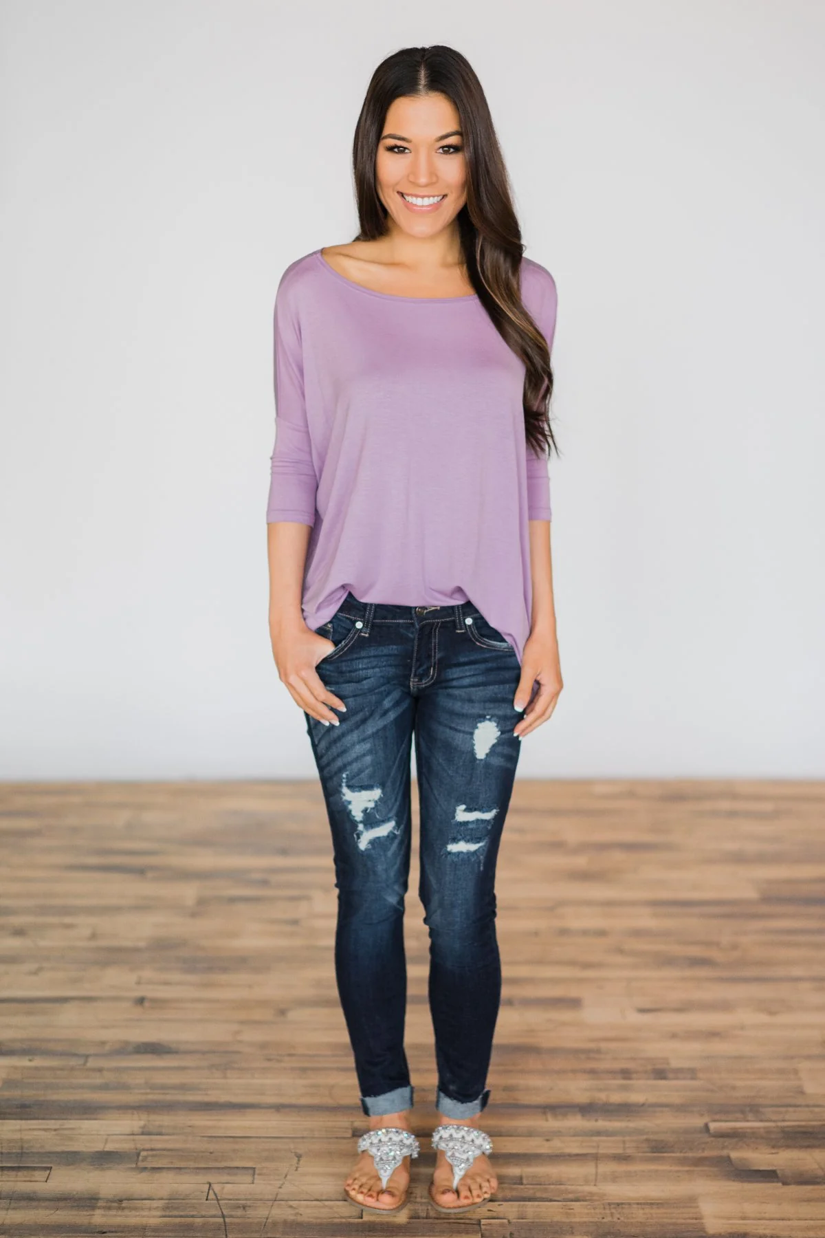 Your Everyday Casual Piko Top - Lilac - Image 2