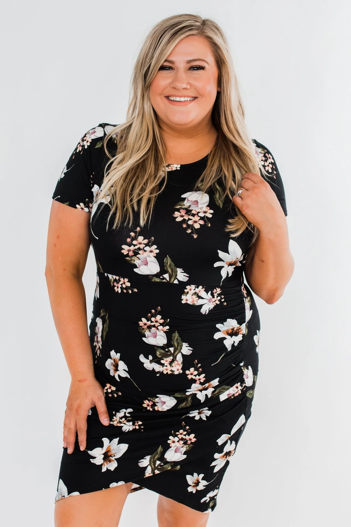 You're Beautiful Floral Dress- Black - Image 2