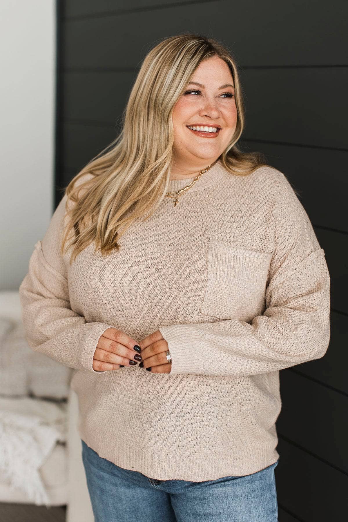 You're My Sanctuary Knit Sweater- Almond - Image 2