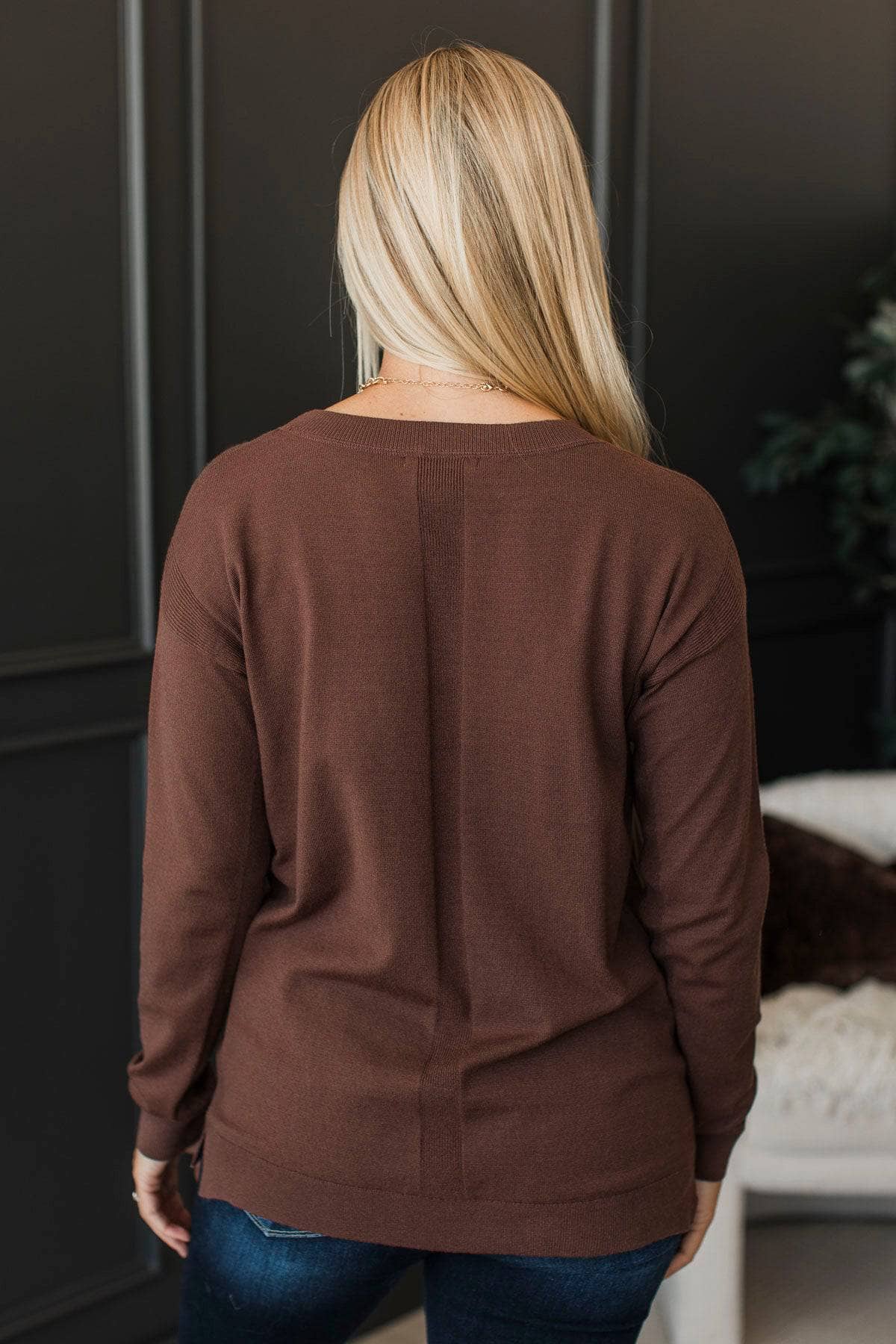 You're So Exceptional Knit Sweater- Chocolate - Image 7