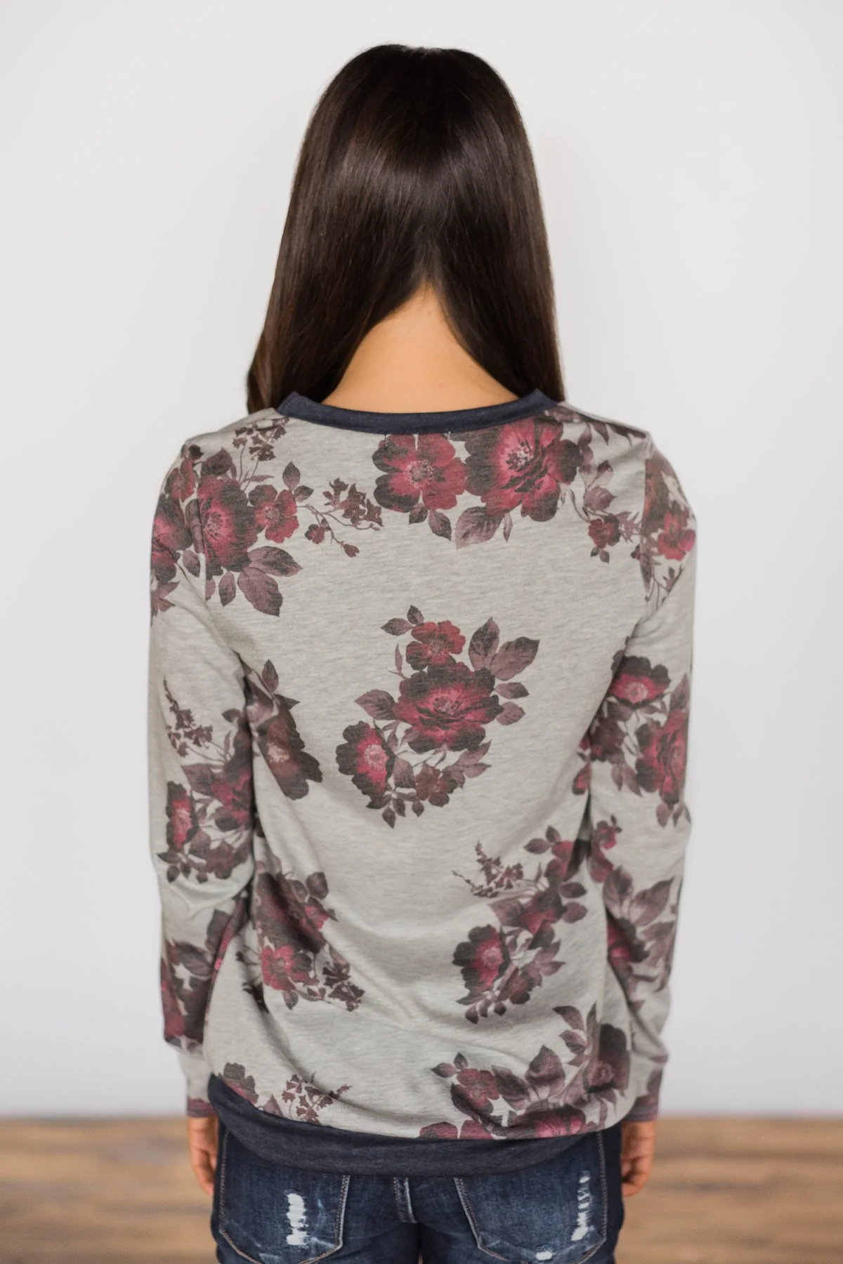 You're Still the One Floral Top - Navy - Image 5