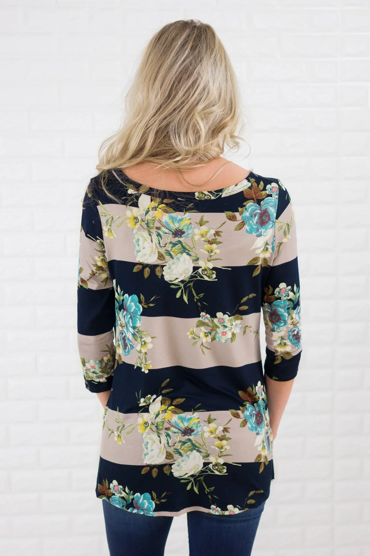 You're the Stripes to My Floral Knot Top - Image 5