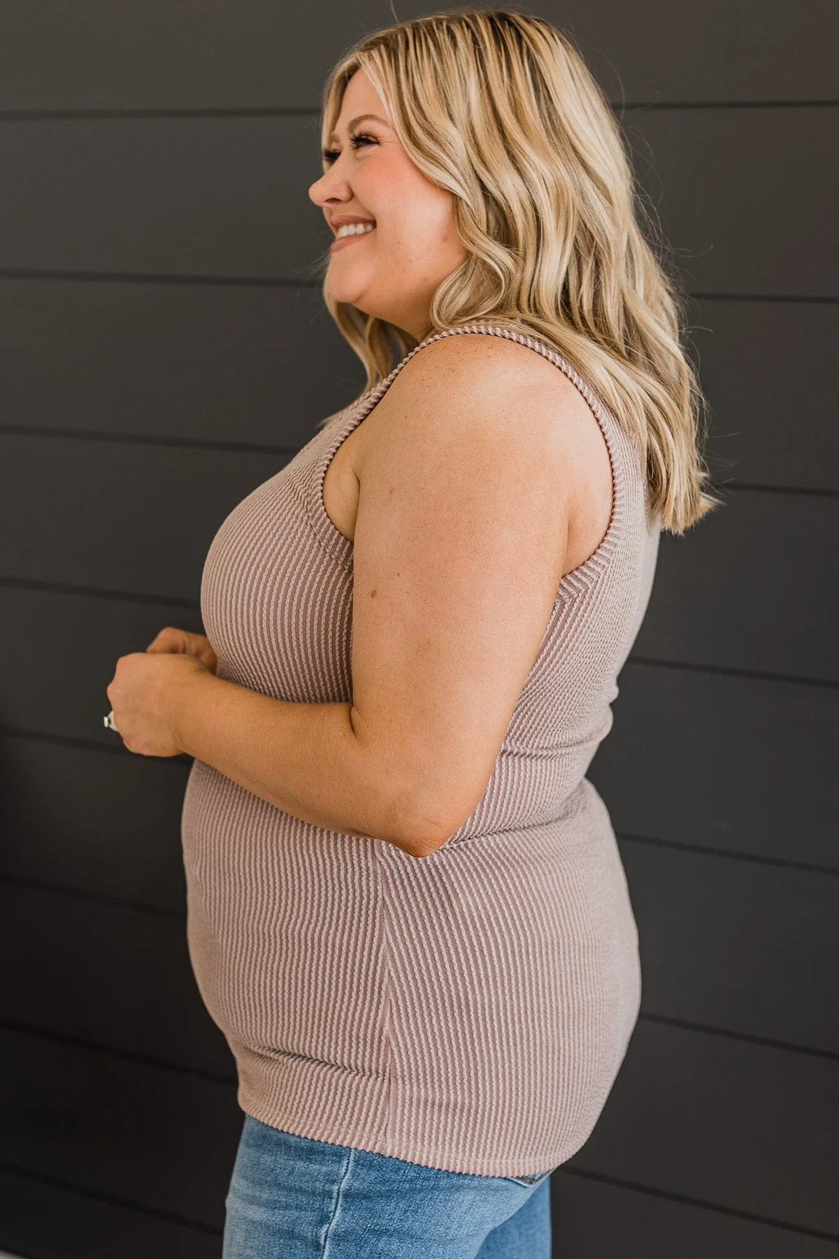 Yours Forever Ribbed Knit Tank Top- Mocha - Image 7