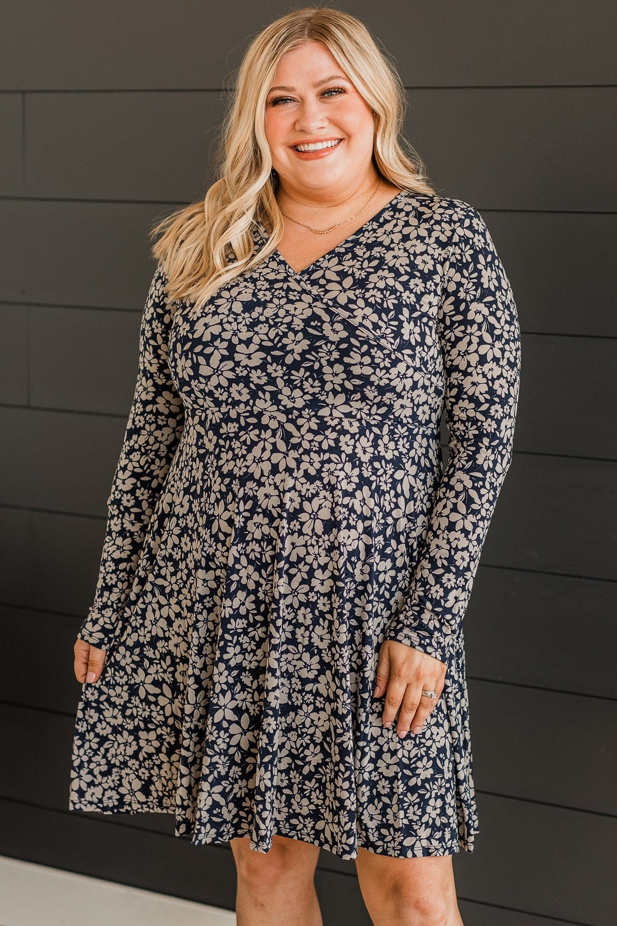 Yours Forevermore Floral Dress- Dark Navy - Image 3