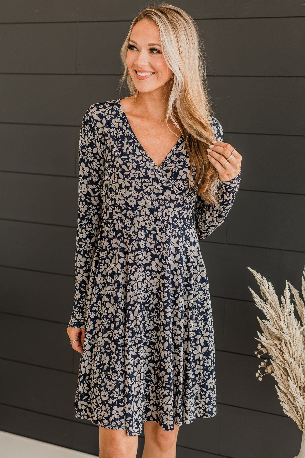 Yours Forevermore Floral Dress- Dark Navy - Image 4