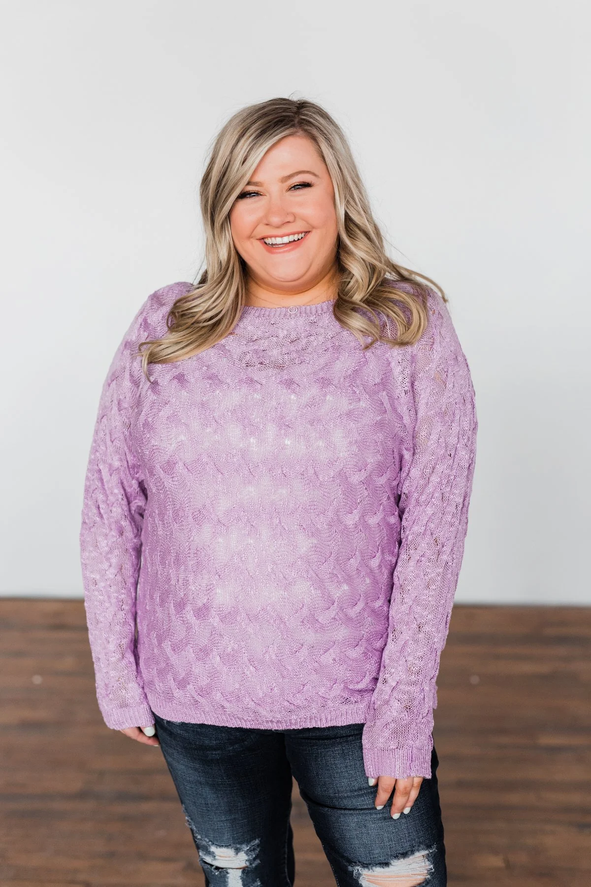 You've Got That Something Knit Sweater- Lavender - Image 2