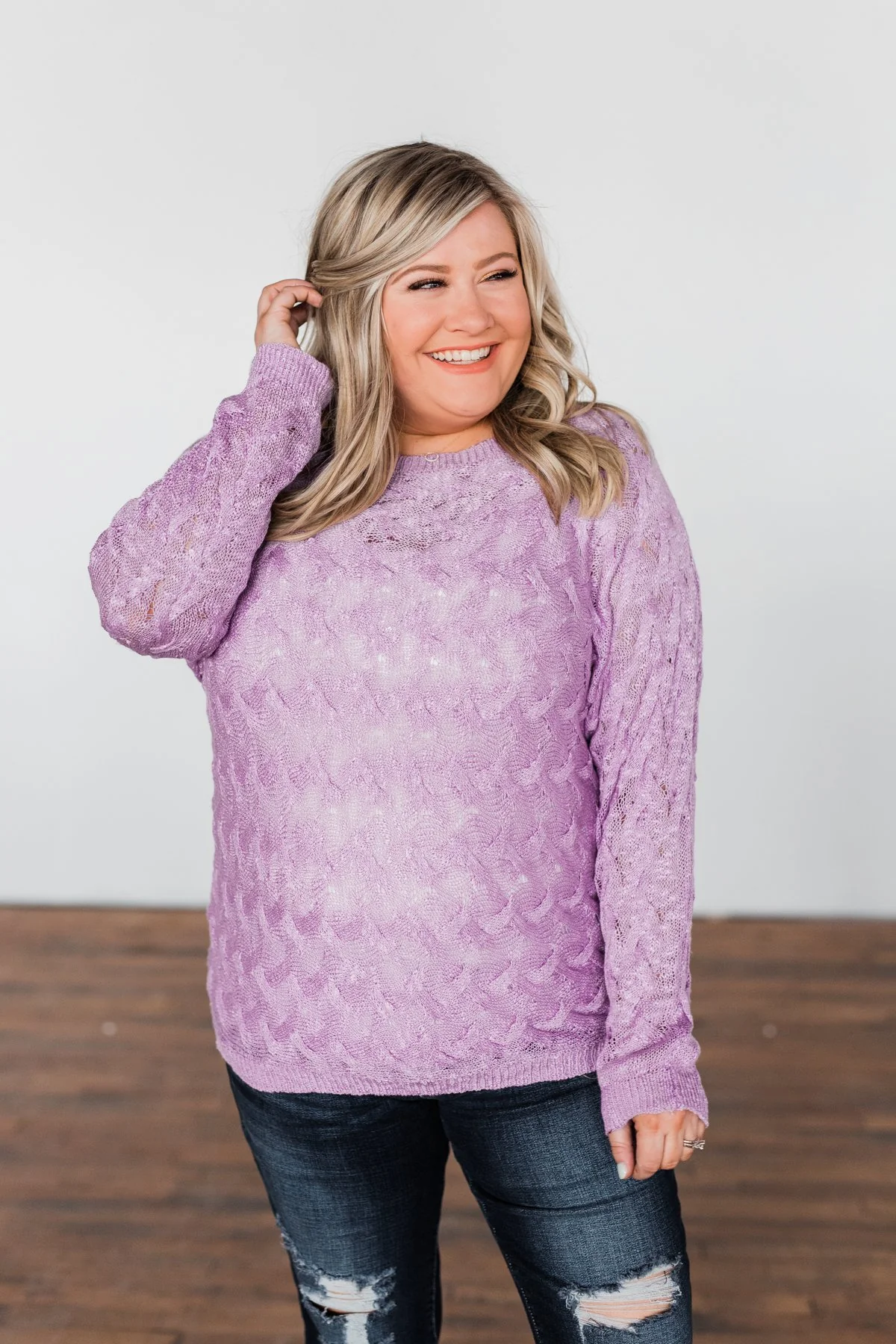 You've Got That Something Knit Sweater- Lavender - Image 6