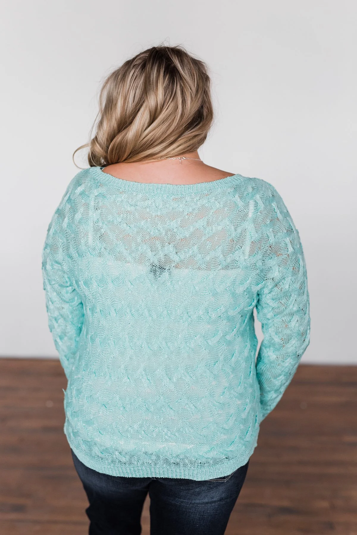 You've Got That Something Knit Sweater- Mint Blue - Image 12