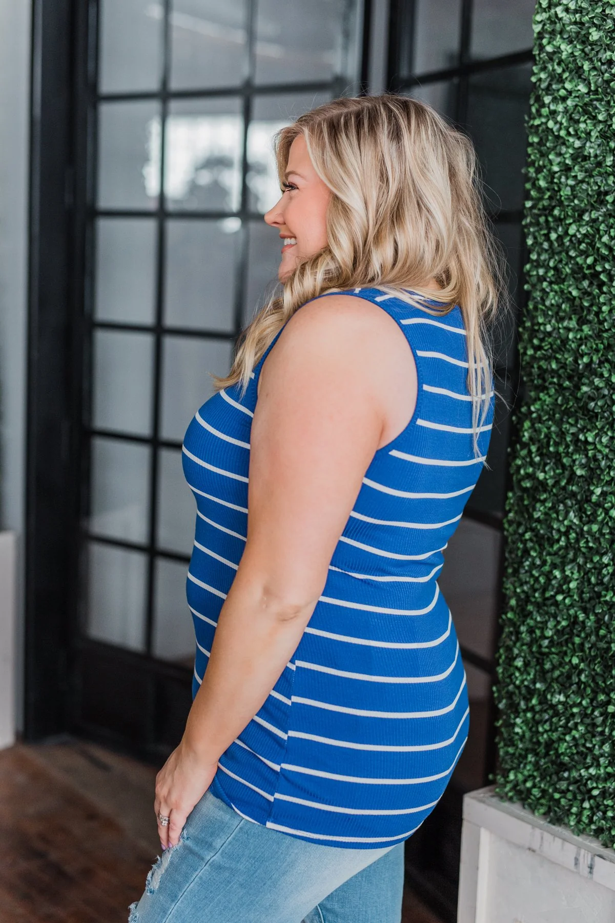 Zipper Tank Top- Royal Blue - Image 10